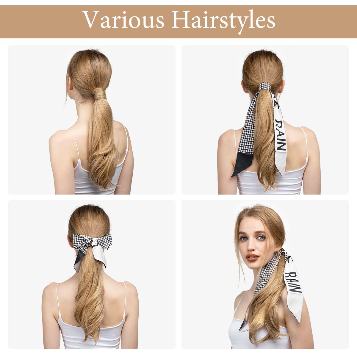 Velcro Ponytail Extension for Instant Volume | Long Curly Hair with Big Waves & Invisible Attachment (Black, 18 Inch, Secure Fit, Daily/Special Occasion Use)