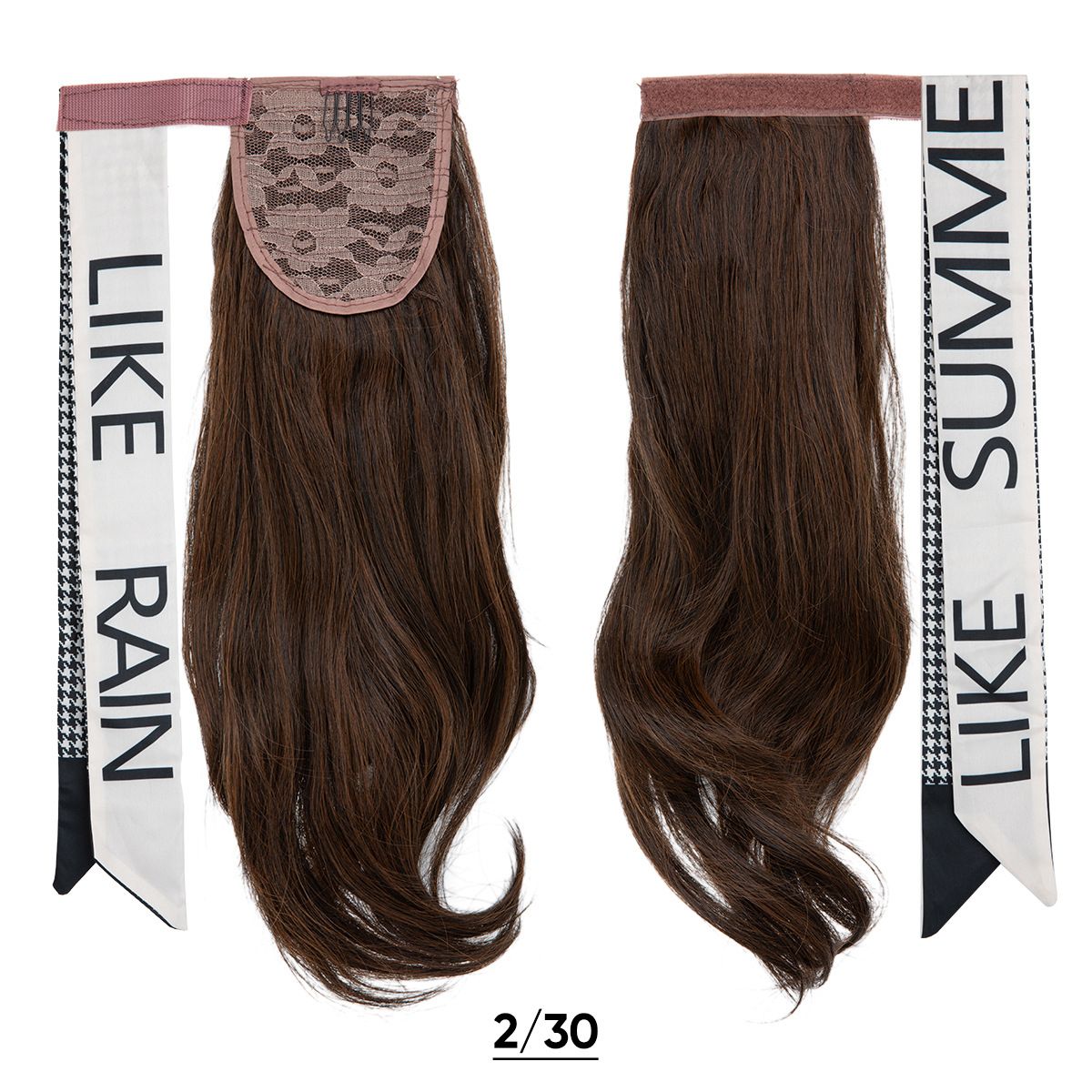 Velcro Ponytail Extension for Instant Volume | Long Curly Hair with Big Waves & Invisible Attachment (Black, 18 Inch, Secure Fit, Daily/Special Occasion Use)