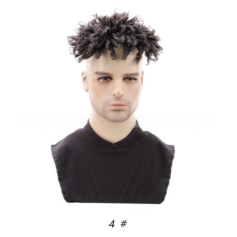 Synthetic Fiber Short Dreadlocks Toupee for Low-Maintenance Styles | Reggae Braid Top & Natural Edge Design (Black, 3-Inch, Quick Install, Lightweight, Secure Fit)