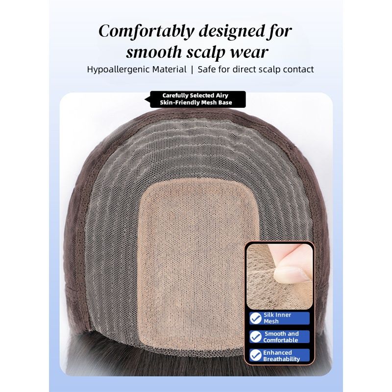 8*10 HD Lace Human Hair Bob Wigs - 12 Inch 150% Density | Ice Silk Base for African Heat (Natural Black, Pre-Cut Bangs, 3D Volumizing Crown, Adjustable Size, Gift)