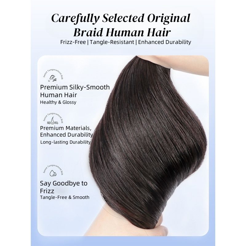 8*10 HD Lace Human Hair Bob Wigs - 12 Inch 150% Density | Ice Silk Base for African Heat (Natural Black, Pre-Cut Bangs, 3D Volumizing Crown, Adjustable Size, Gift)