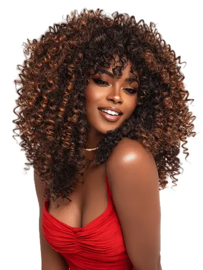 Synthetic Fiber African Small Curly Explosive Wig | Full Coverage & Pre-Styled Thick Design (Gradient Brown, 12 Inch, Quick Instll, Lightweight, Daily/Professional Use)