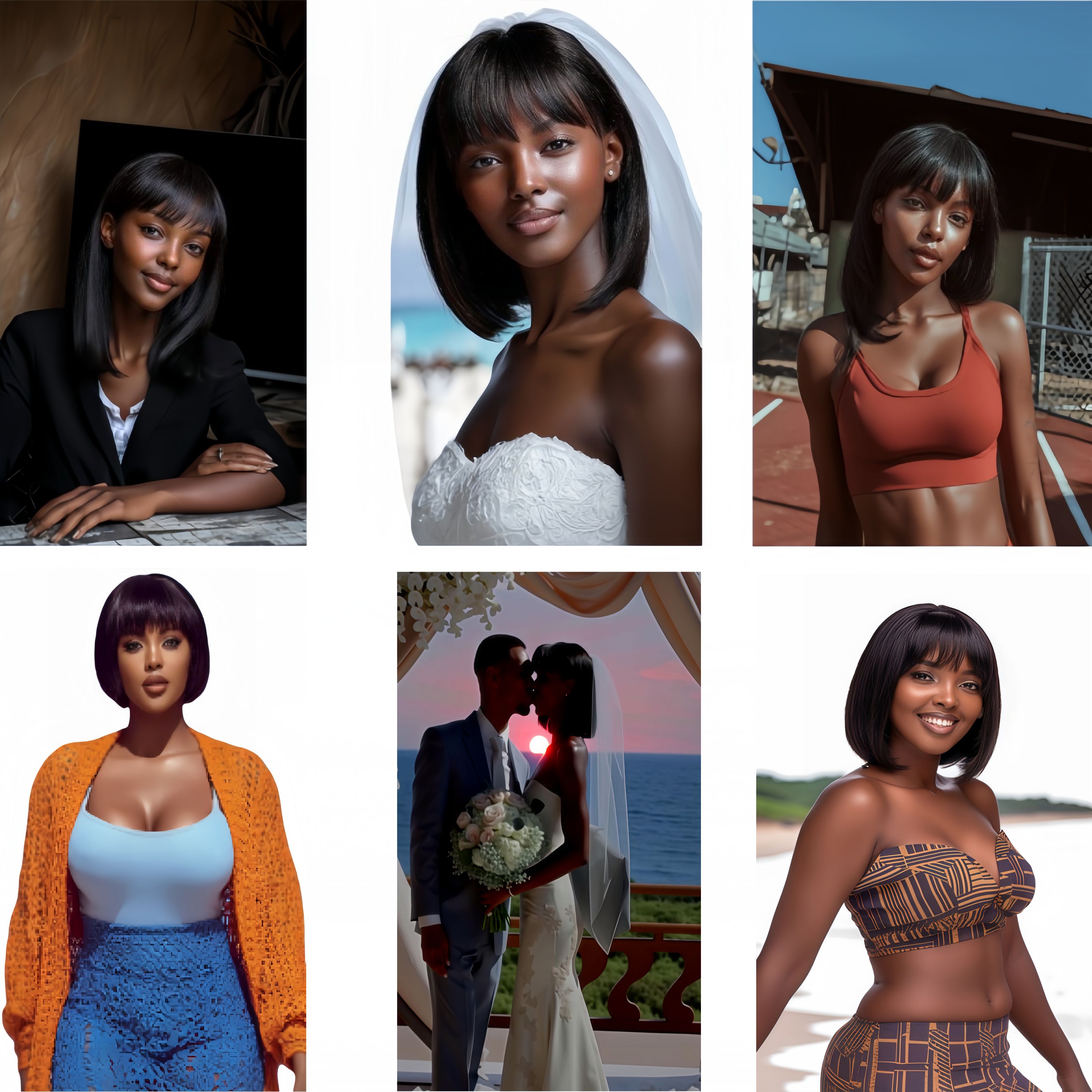 8*10 HD Lace Human Hair Bob Wigs - 12 Inch 150% Density | Ice Silk Base for African Heat (Natural Black, Pre-Cut Bangs, 3D Volumizing Crown, Adjustable Size, Gift)