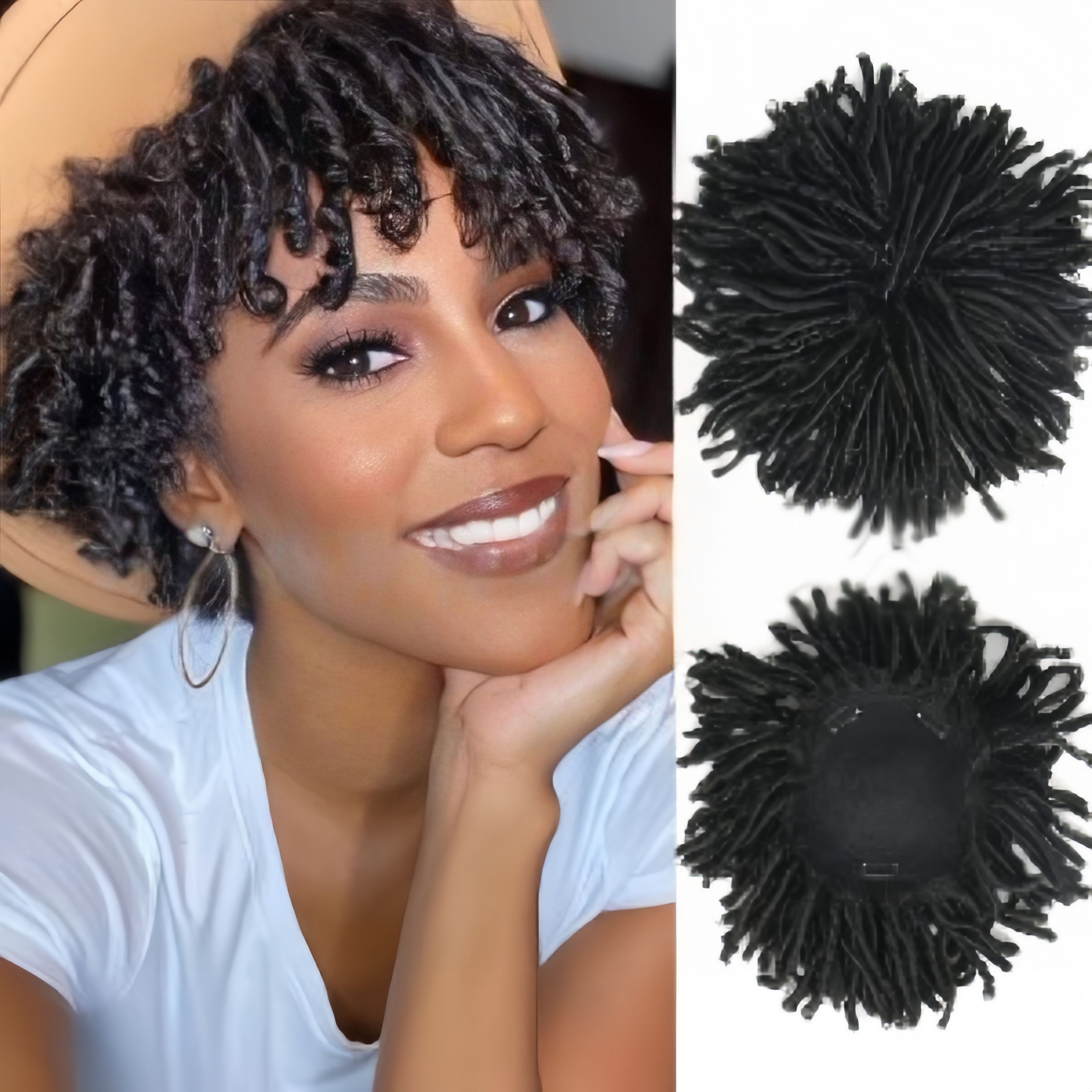 Synthetic Hollow Coiled African Locs | Lightweight (Black, 6 Inch, Easy to Install, Versatile Styling)