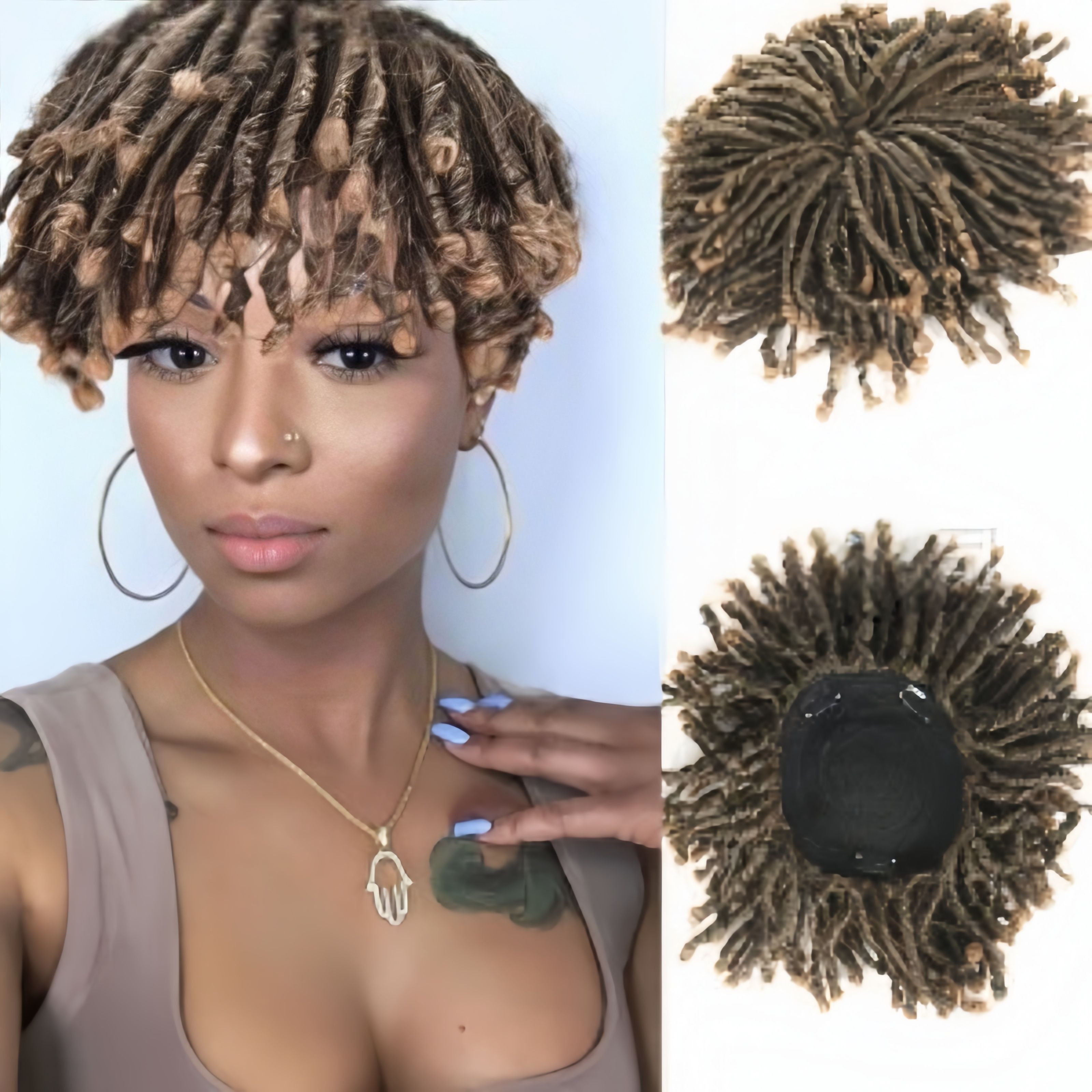 Synthetic Hollow Coiled African Locs | Lightweight (Black, 6 Inch, Easy to Install, Versatile Styling)