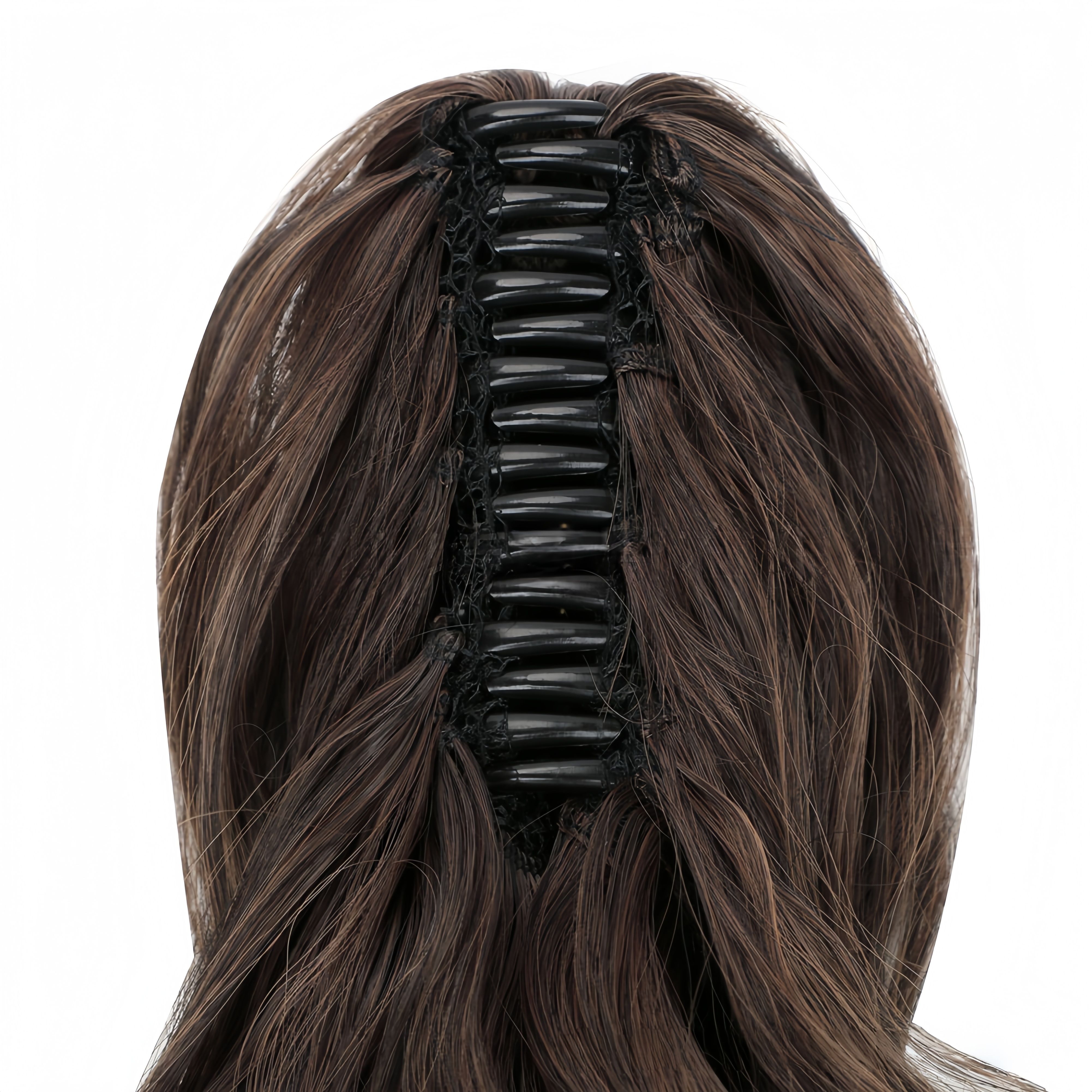 Synthetic Large Wavy hair extensions Clips | Fluffy Loose Curl Synthetic Clips for Ponytail (Black, 18 Inch, Clip-In, Volume Boost)