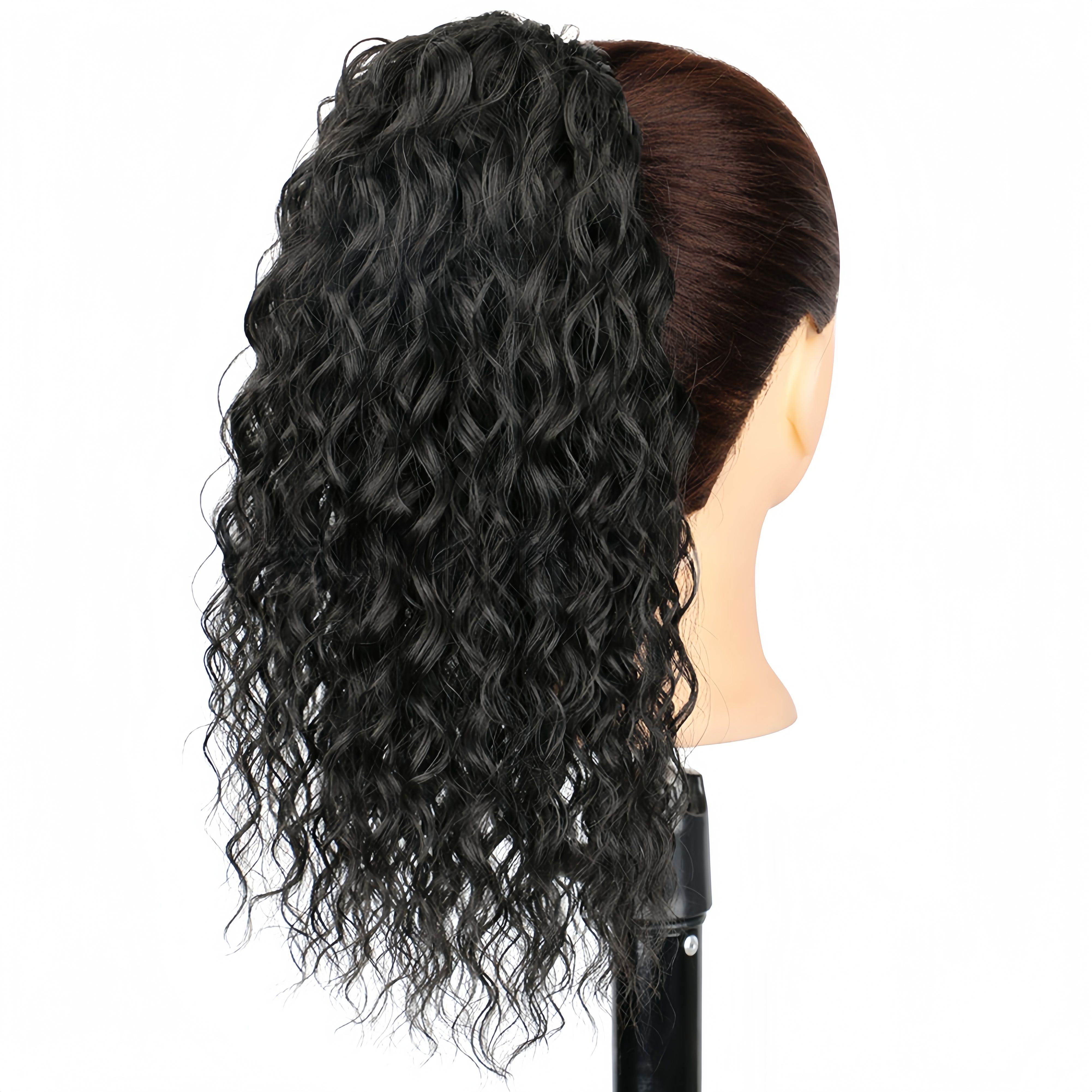 Synthetic Deep Ponytail with Drawstring | Synthetic hair extensions Ponytail (Black, 14 Inch, Secure Fit, Quick Style Change)