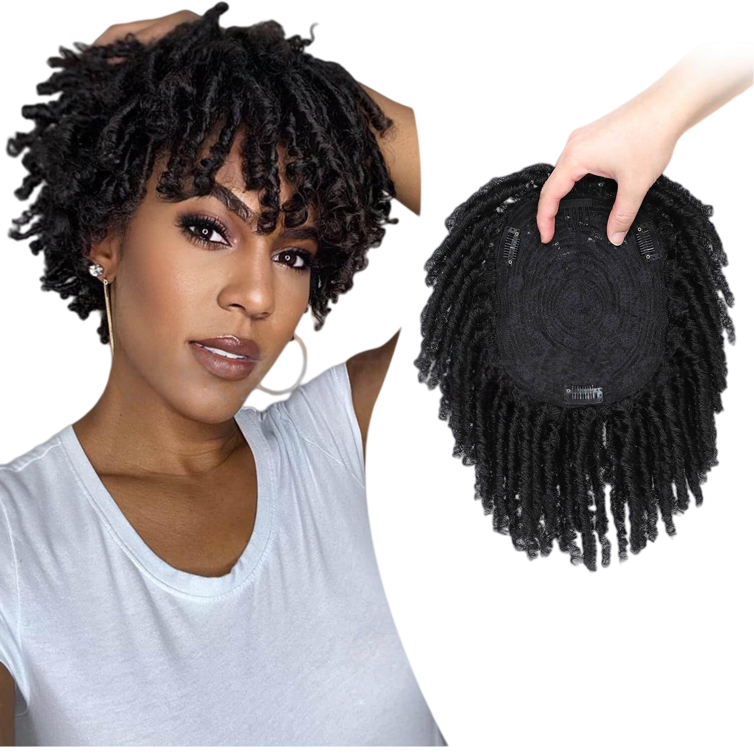 Synthetic Hollow Coiled African Locs | Lightweight (Black, 6 Inch, Easy to Install, Versatile Styling)