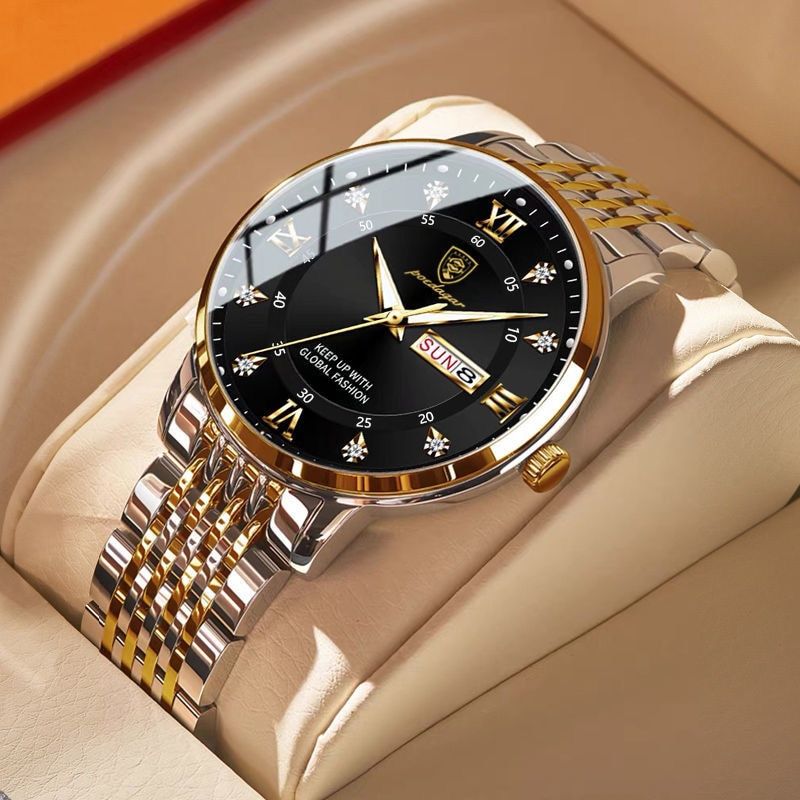 POEDAGAR Men Stainless Stain Business Quartz Watch. The POEDAGAR Men’s Watch is a high-quality timepiece that seamlessly blends form and function, making it an excellent choice for uou indiyou
