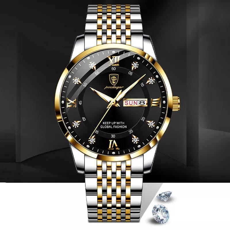 POEDAGAR Men Stainless Stain Business Quartz Watch. The POEDAGAR Men’s Watch is a high-quality timepiece that seamlessly blends form and function, making it an excellent choice for uou indiyou