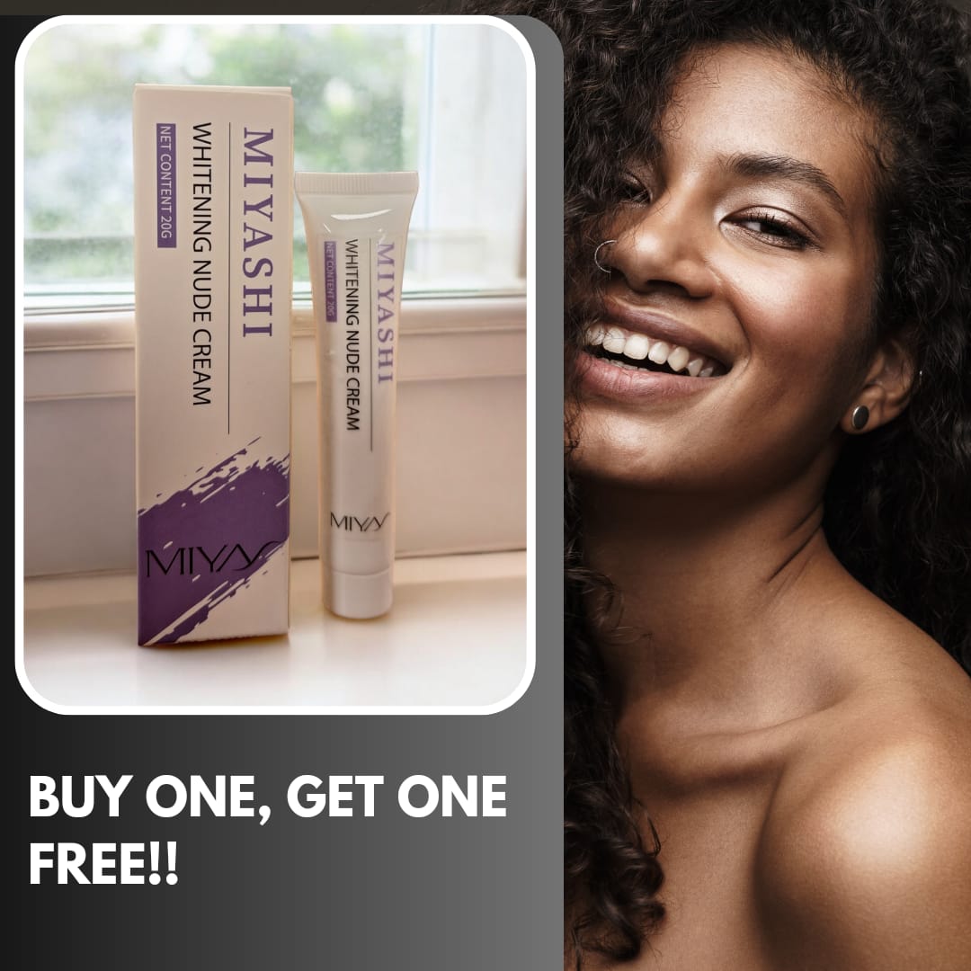 BUY ONE GET ONE FREE -Miya Whitening Cream is a specially formulated skincare product designed to brighten and even out your skin tone while reducing the appearance of dark spots and pigmentation.