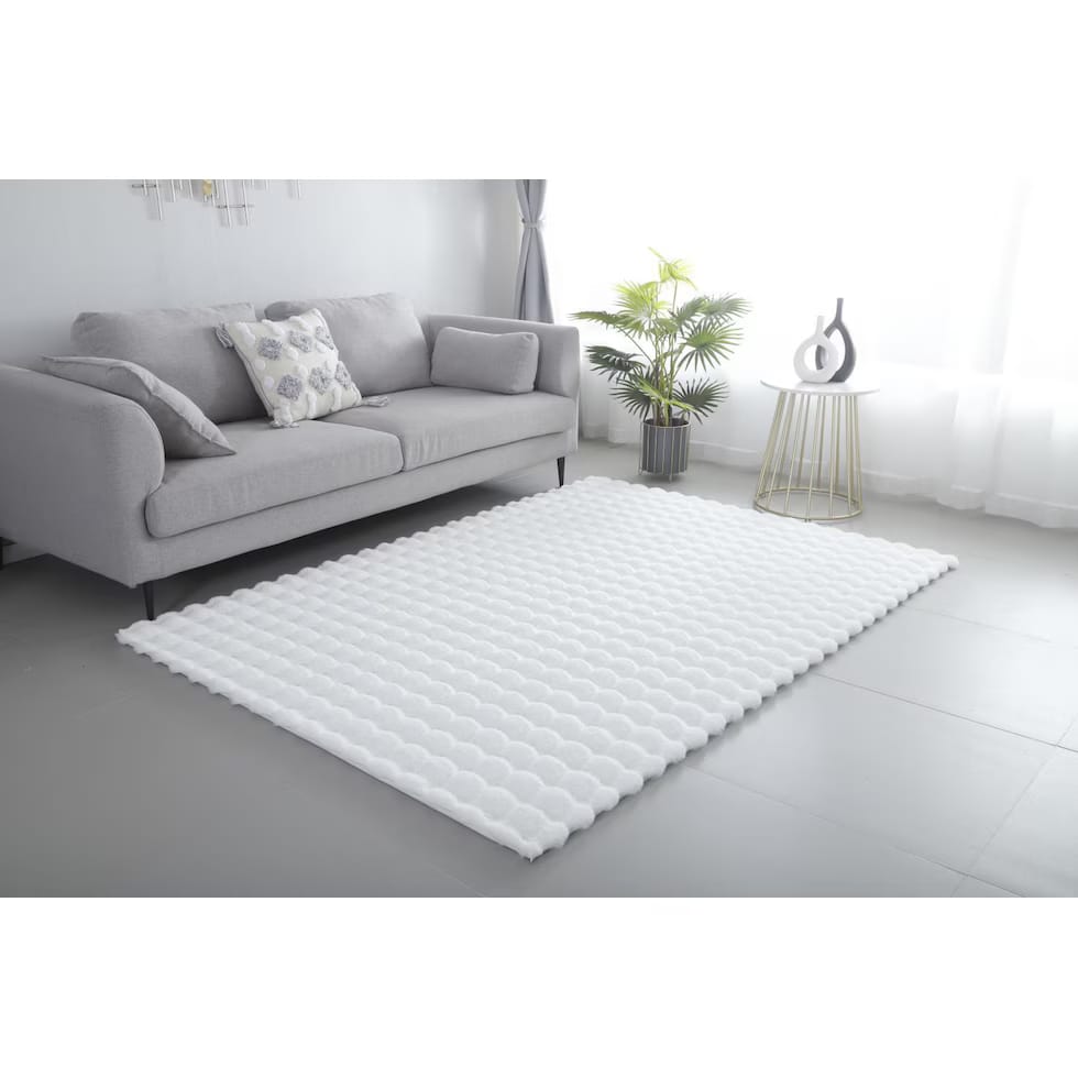 Ashler Ultra Soft Carpet Faux Rabbit Fur Area Rug 5" x 8"  Faux Fur Plush Carpet for Living Room & Bedroom | Non-Slip Shaggy Fluffy Floor Mat