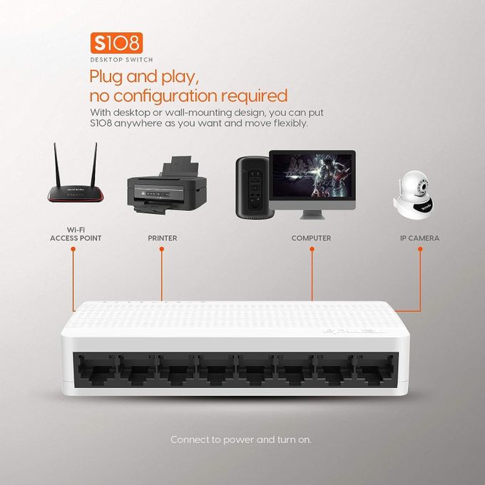 tenda 8-Port 10/100Mbps Desktop Ethernet Switch