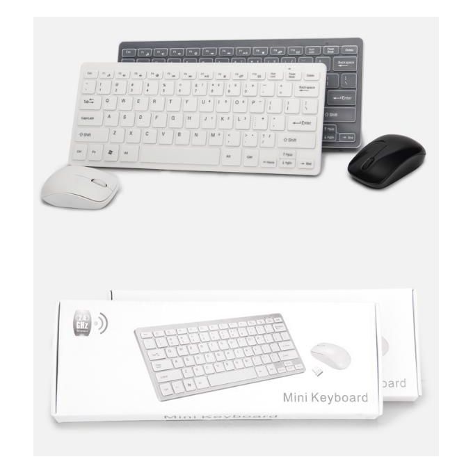 Wireless Mini Wireless Mouse & Keyboard Combo -White