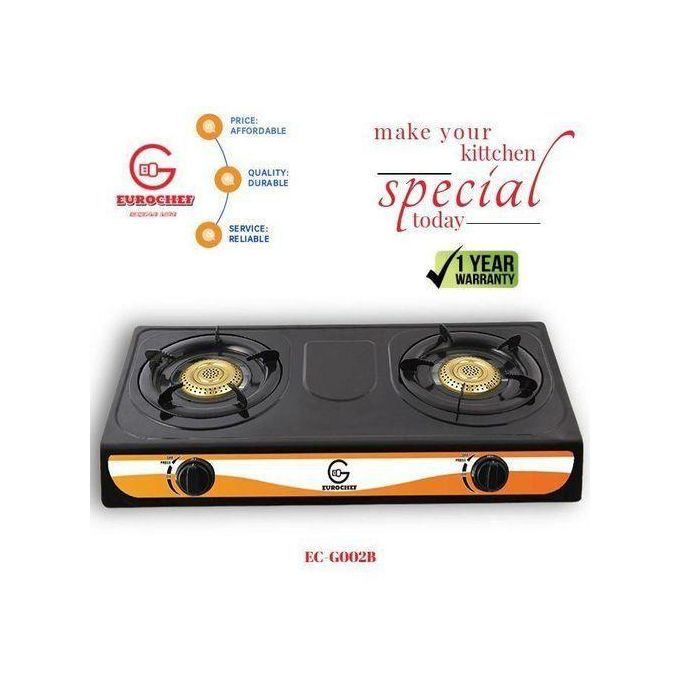 Eurochef Table Top Stainless Steel 2 Burner Gas Cooker