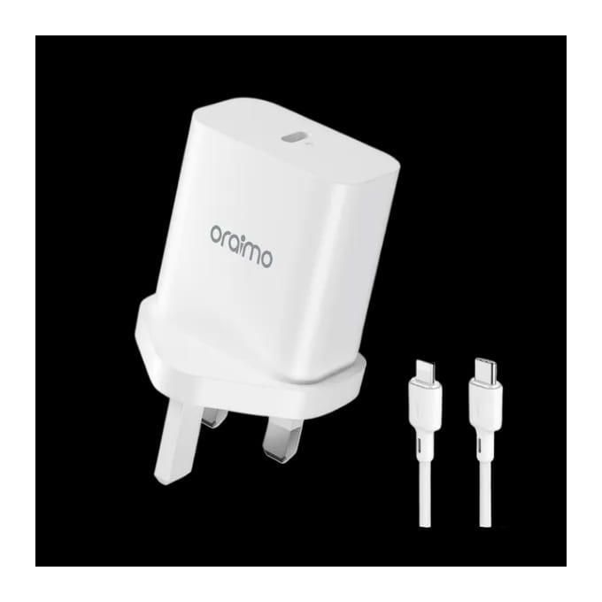 Oraimo PowerCube 20 OCW-U106S+CC54 20W PD Type C Fast Charger – High-Speed Charging And Compact Design For All Your Devices