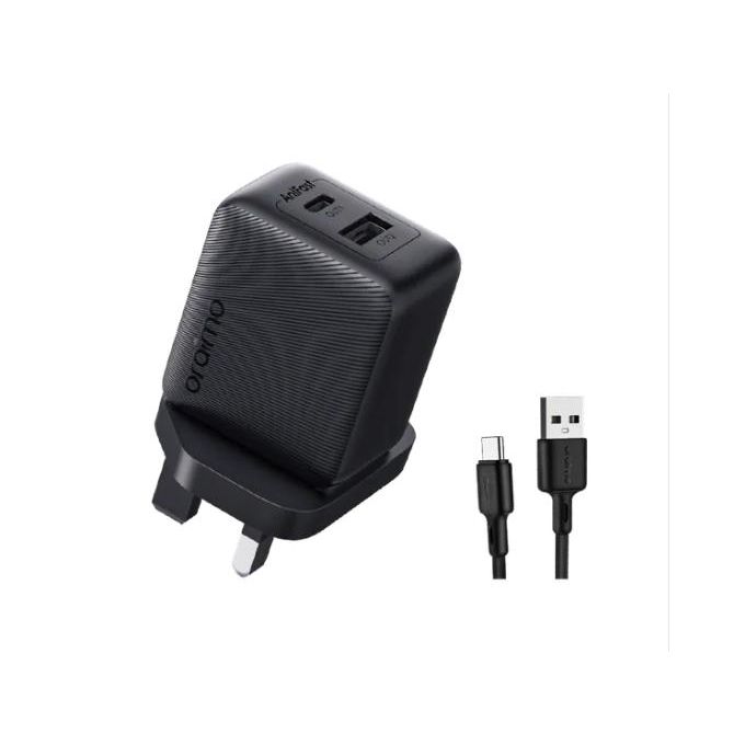 Oraimo Cannon 18D OCW-5183U – Dual Port 18W Rapid Charger With Interchangeable Cables (Micro, Type C, IPhone)Oraimo Cannon 18D OCW-5183U Dual Port 18W Rapid Wall Charger – Fast Charging For Type-C Dev
