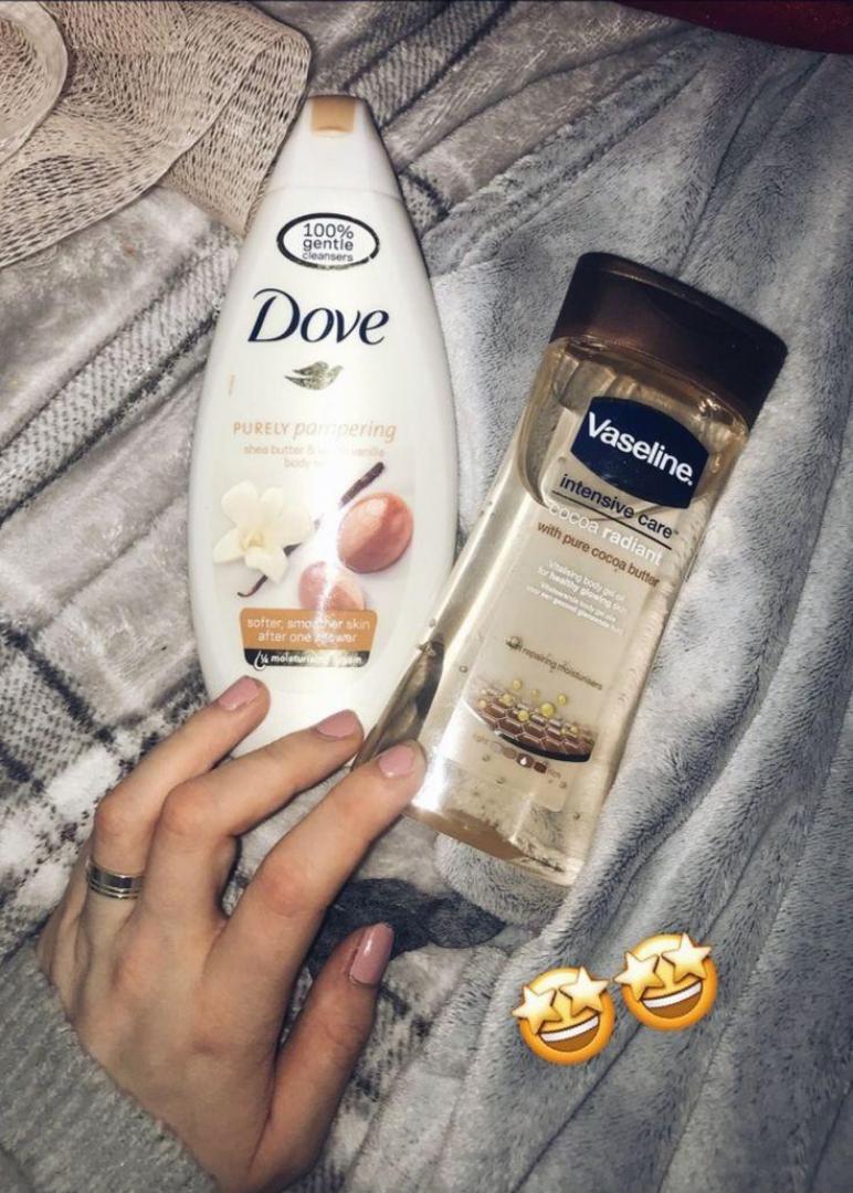 2 In 1 BEST OFFER!!! Intensive Care Cocoa Radiant Body Oil + Dove Purely Pampering Shea Butter & Warm Vanilla Body Wash