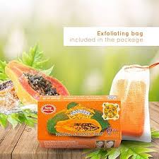 4 in 1 BRIGHTENING SET: Papaya extracts Exfoliating body wash + Papaya Body Lotion + Asante Papaya & Honey Soap + (FREE Pair of exfoliating gloves)