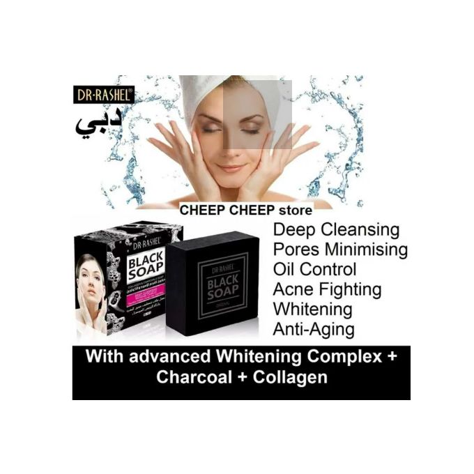 Dr. Rashel Black Soap With Collagen&Charcoal Soap-100g