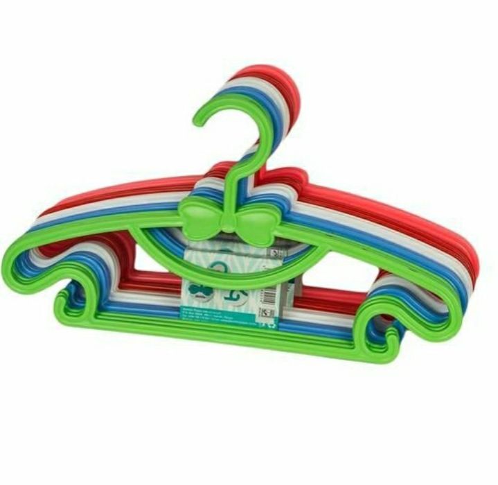 1 Dozen (12pc) Plastic Kids Hangers, Well designed to fit Babies,Toddlers and Teen Clothes