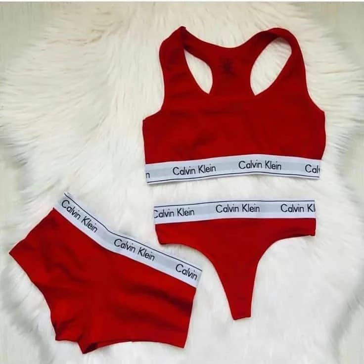 3 in 1 Calvin Klein Ladies Thong, Hotpant and Sportsbra