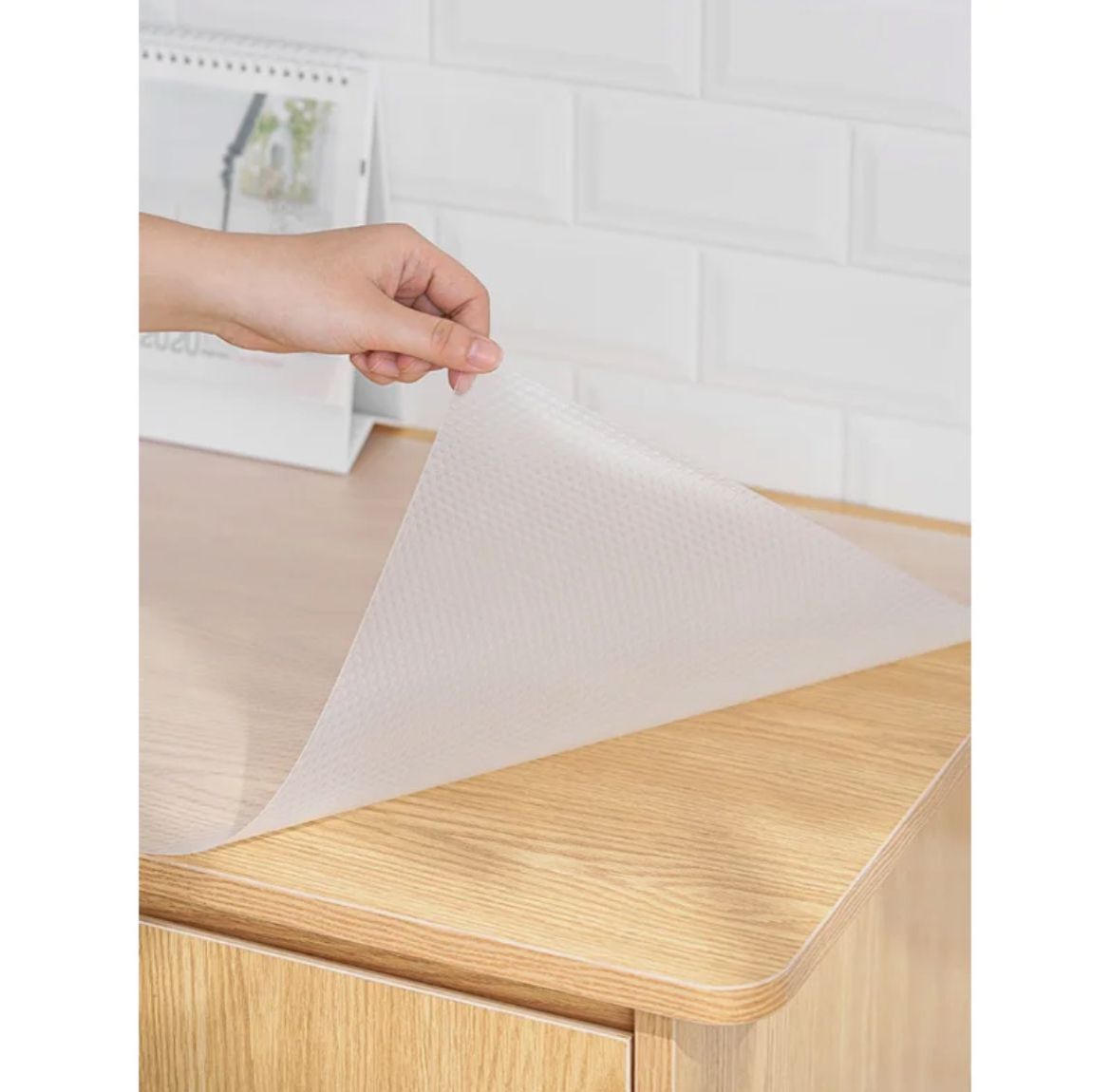 45cm x 150cm Refrigerator Mats Shelf Liners, Non Adhesive Kitchen Drawer and Cabinet Liner EVA Fridge Mats for Shelf, Washable Liners for Home/Kitchen