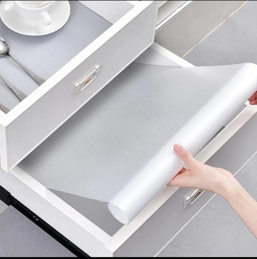 45cm x 150cm Refrigerator Mats Shelf Liners, Non Adhesive Kitchen Drawer and Cabinet Liner EVA Fridge Mats for Shelf, Washable Liners for Home/Kitchen
