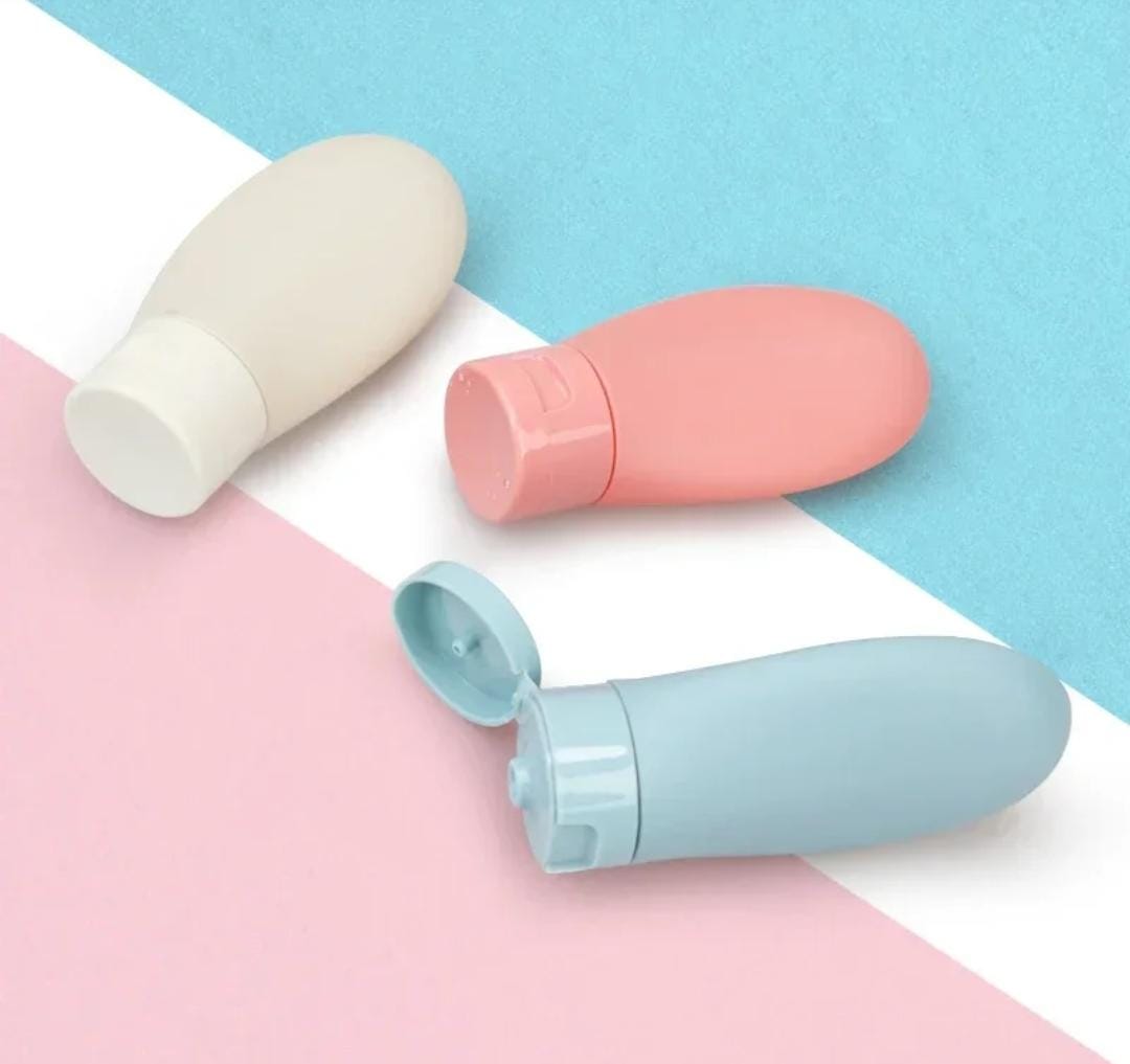 3 pack Silicone Travel Bottles  Squeezable Travel Accessories Containers for Toiletries