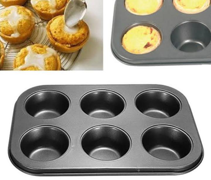 6 Pieces Cupcake baking tins