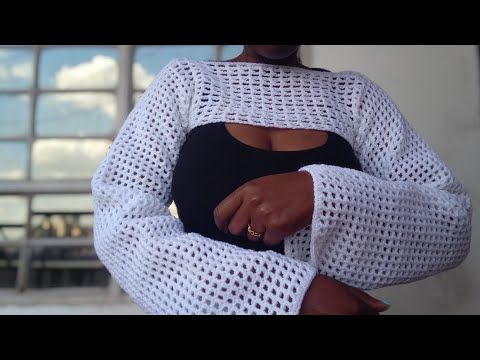 Trendy Crochet Mesh Bolero Yarn Shrug