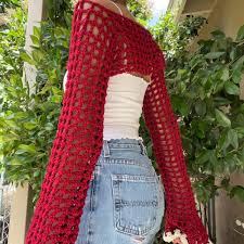 Trendy Crochet Mesh Bolero Yarn Shrug