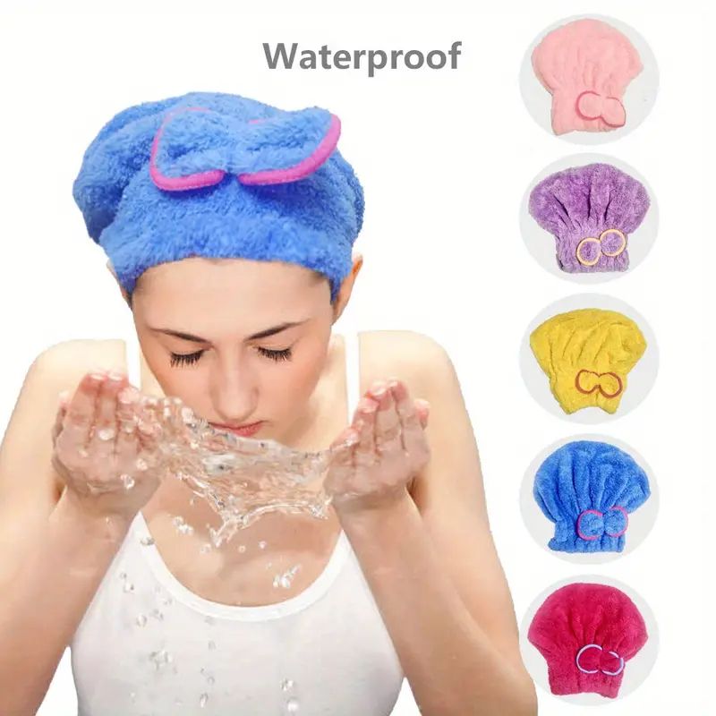 Super Absorbent Microfiber Hair Drying Cap for Fast Drying, Quick Dry Wrap Towel and Shower Cap for Girls and Women