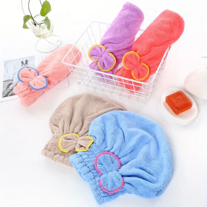 Super Absorbent Microfiber Hair Drying Cap for Fast Drying, Quick Dry Wrap Towel and Shower Cap for Girls and Women