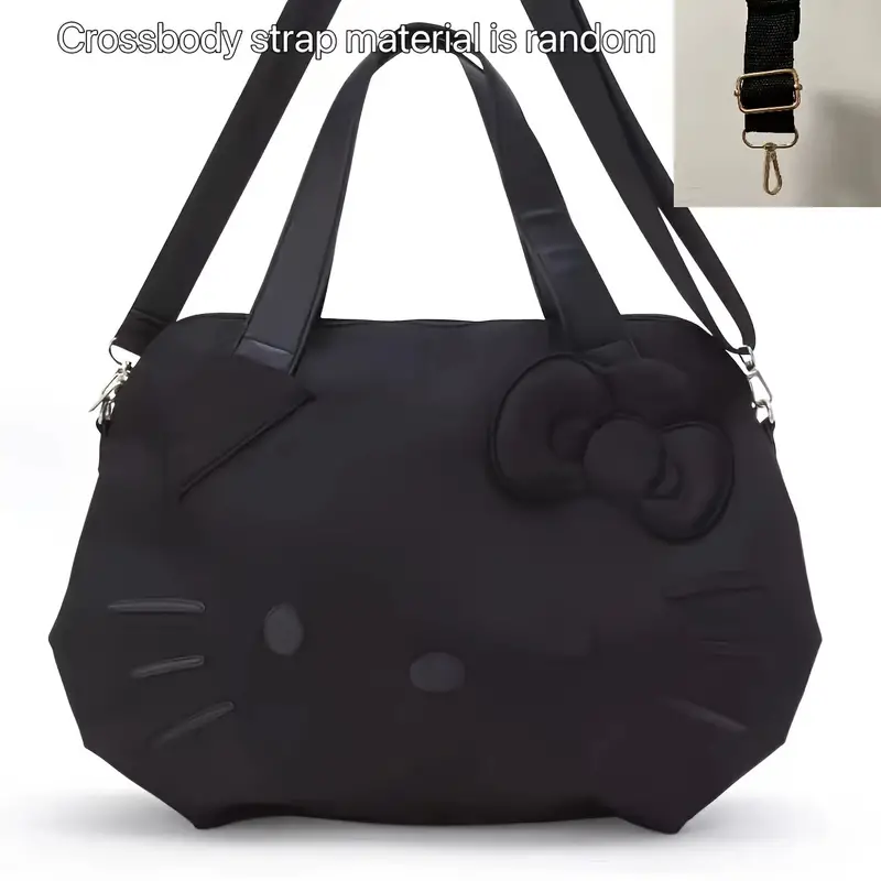 Hello Kitty Chic Travel Companion Bag - Stylish Crossbody, Handbag, Gym Bag, Spacious Clothes Storage for Women on-the-go - Durable, Water-Resistant, Multiple Compartments, and Adjustable Straps