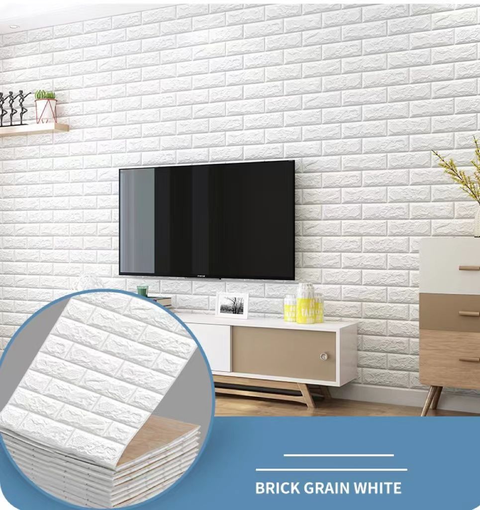 5pcs 70cm*77cm ,10pcs 35cm*38cm  Self Adhesive Foam Wallpaper DIY 3D Wall Panel  Living Room Brick Stickers Bedroom Kids Room Brick Papers Home Wall Decor