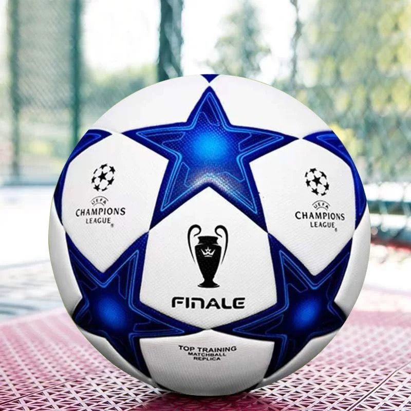 1 Set With Gift Pump Professional FIFA UEFA Champions League Match Mens Size 5 Five Training Football Futsal Soccer Ball Sports Blue Referee Boots With Gift Inflation