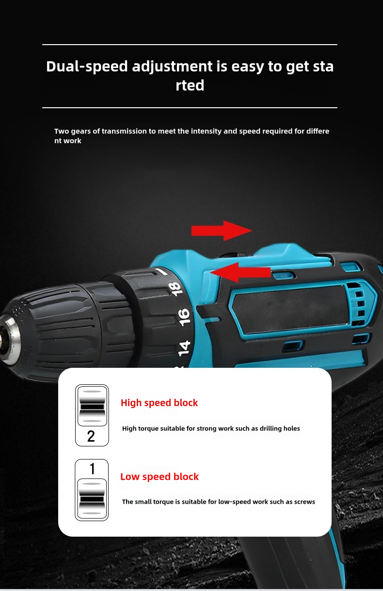 2 pieces 21V lithium batteries, Electric Cordless Drill,charging electric screwdriver, Power Drill Cordless, Charger 21 Volt Drill Driver Kit, Drills Cordless Setttery