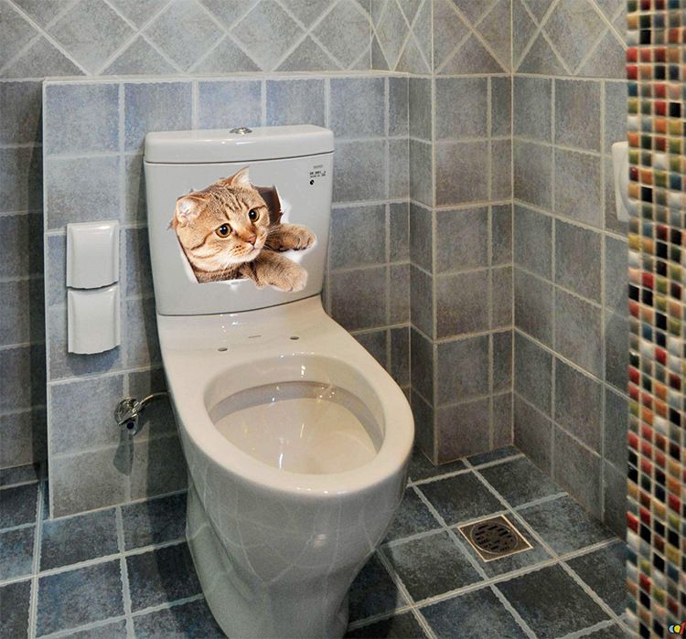 6PCS 3D Wall Stickers Cats Self Adhesive, Kids Wall Decals/Removable Vinyl Art Murals for Living Room Baby Rooms Bedroom Toilet House Wall DIY Decoration