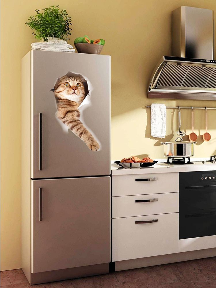 6PCS 3D Wall Stickers Cats Self Adhesive, Kids Wall Decals/Removable Vinyl Art Murals for Living Room Baby Rooms Bedroom Toilet House Wall DIY Decoration