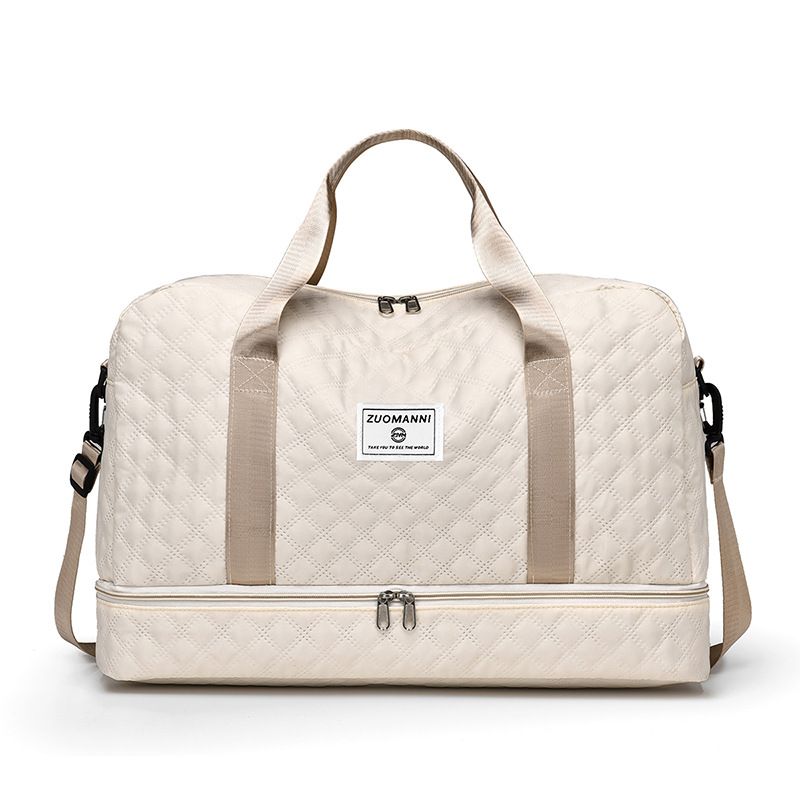 Stylish Womens Duffel Bag - Spacious, Lightweight, Water-Resistant Oxford Cloth Weekender with Adjustable Strap, Detachable Shoulder Strap, Shoe Compartment, Wet Pocket, and Alphabets Design for Gym,