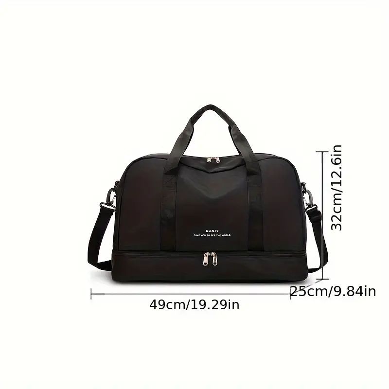 Large Capacity Travel Luggage Storage Bag - Sports Duffels with Portable Dry and Wet Separation, Fitness, and Gym Essentials Organization - Durable, Water-Resistant, and Easy to Carry