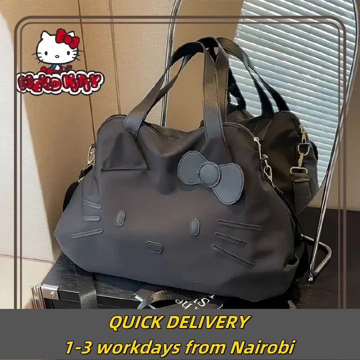 Hello Kitty Chic Travel Companion Bag - Stylish Crossbody, Handbag, Gym Bag, Spacious Clothes Storage for Women on-the-go - Durable, Water-Resistant, Multiple Compartments, and Adjustable Straps