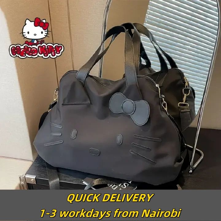 Hello Kitty Chic Travel Companion Bag - Stylish Crossbody, Handbag, Gym Bag, Spacious Clothes Storage for Women on-the-go - Durable, Water-Resistant, Multiple Compartments, and Adjustable Straps