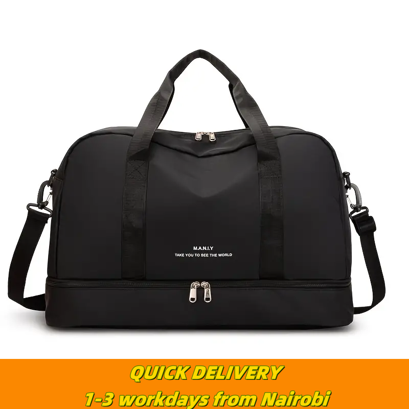 Large Capacity Travel Luggage Storage Bag - Sports Duffels with Portable Dry and Wet Separation, Fitness, and Gym Essentials Organization - Durable, Water-Resistant, and Easy to Carry