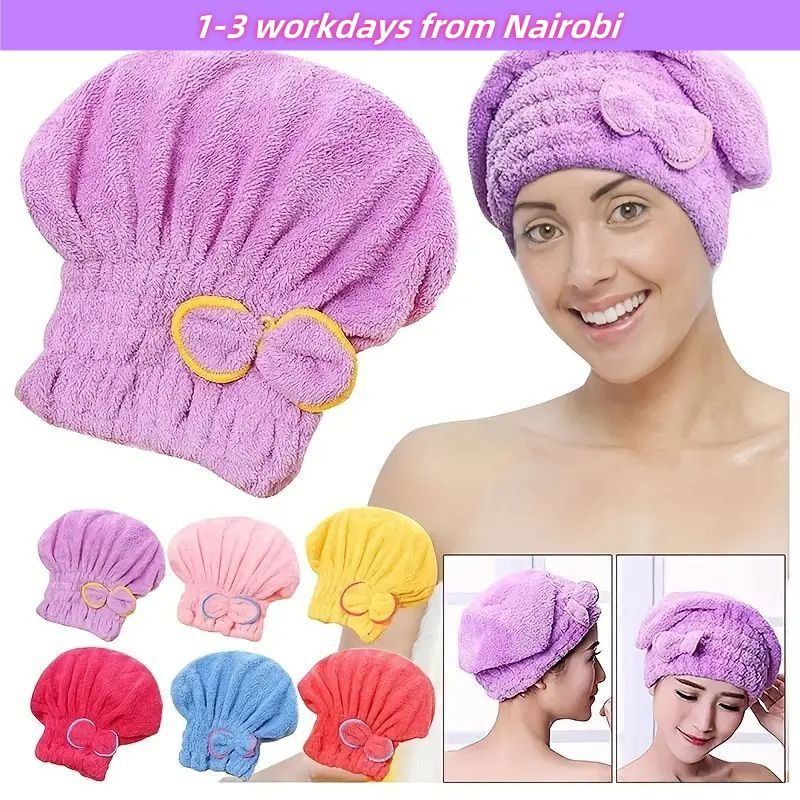 Super Absorbent Microfiber Hair Drying Cap for Fast Drying, Quick Dry Wrap Towel and Shower Cap for Girls and Women