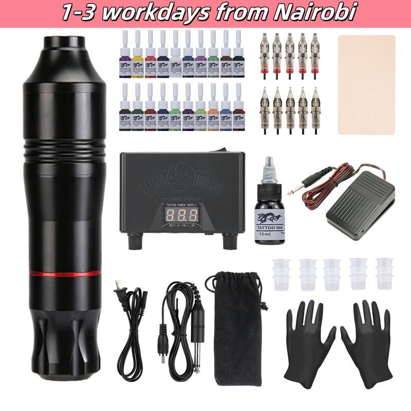 Professional  Tattoo Pen Kit Rotary ,Tattoo Machine With LED Mini Tattoo Power Supply 1200mAh Cartridge Needles Tattoo Kit For Body,Suitable for beginners, professionals