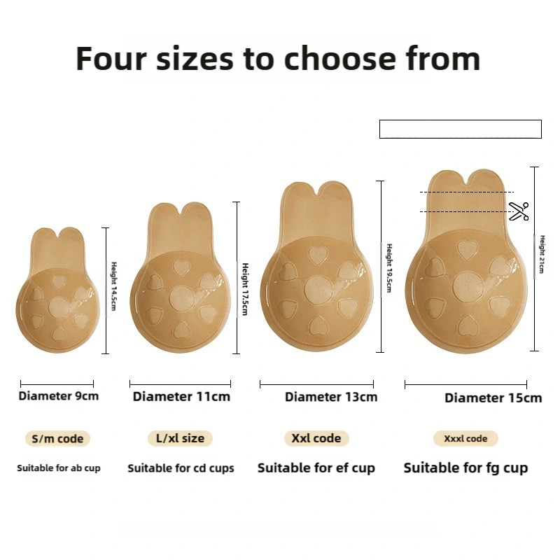 Invisible Silicone Bra  Stickers with Lift Breathability and Support，Reusable & Washable Silicone Nipple Covers，Skin-Friendly Silicone Bra Pads