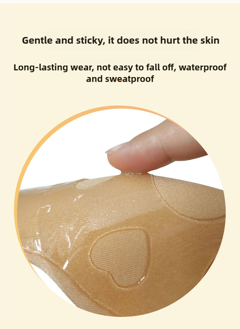 Invisible Silicone Bra  Stickers with Lift Breathability and Support，Reusable & Washable Silicone Nipple Covers，Skin-Friendly Silicone Bra Pads