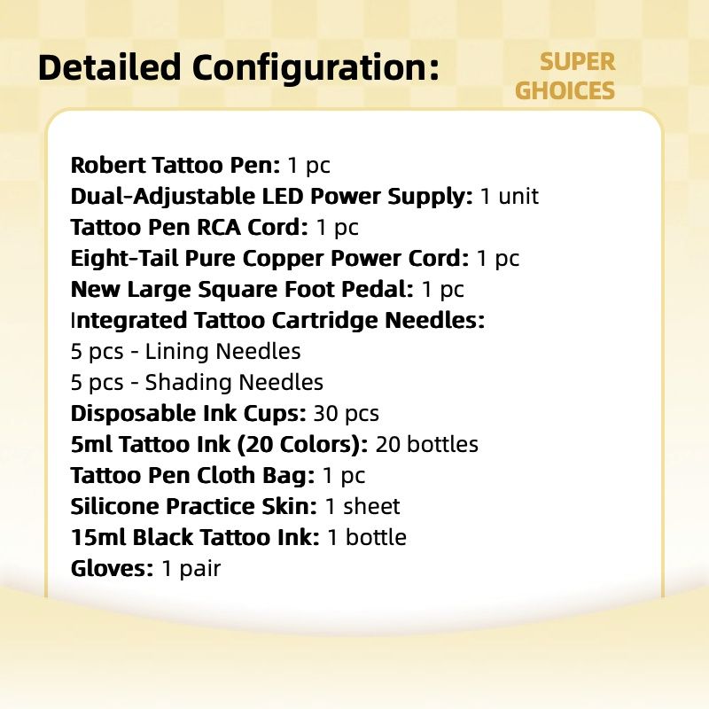 Professional  Tattoo Pen Kit Rotary ,Tattoo Machine With LED Mini Tattoo Power Supply 1200mAh Cartridge Needles Tattoo Kit For Body,Suitable for beginners, professionals
